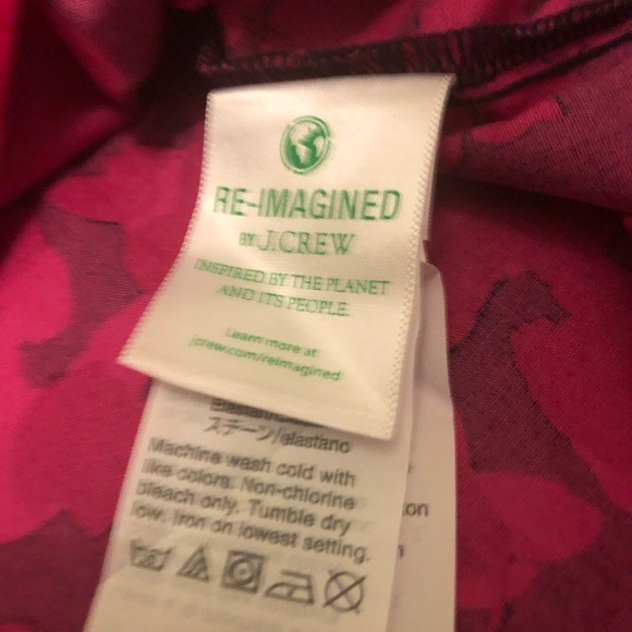 NWT $60 USD J Crew Red Pink Puff-Sleeve Top In Cotton Poplin Womens Size Small - Picture 7 of 9